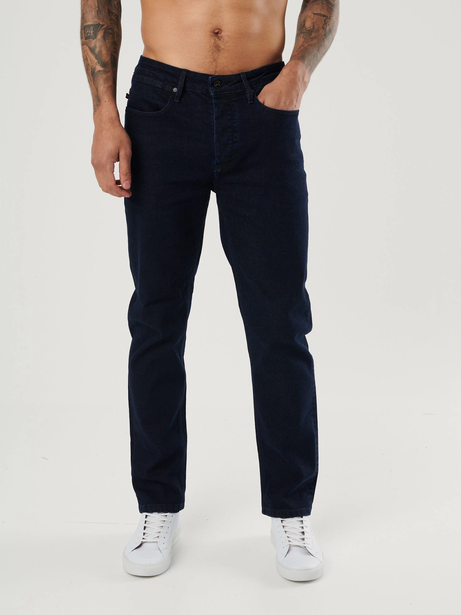 FREDDYS STRAIGHT LEG DARK BLUE RAW JEANS 3 FREDDYS STRAIGHT LEG DARK BLUE RAW JEANS