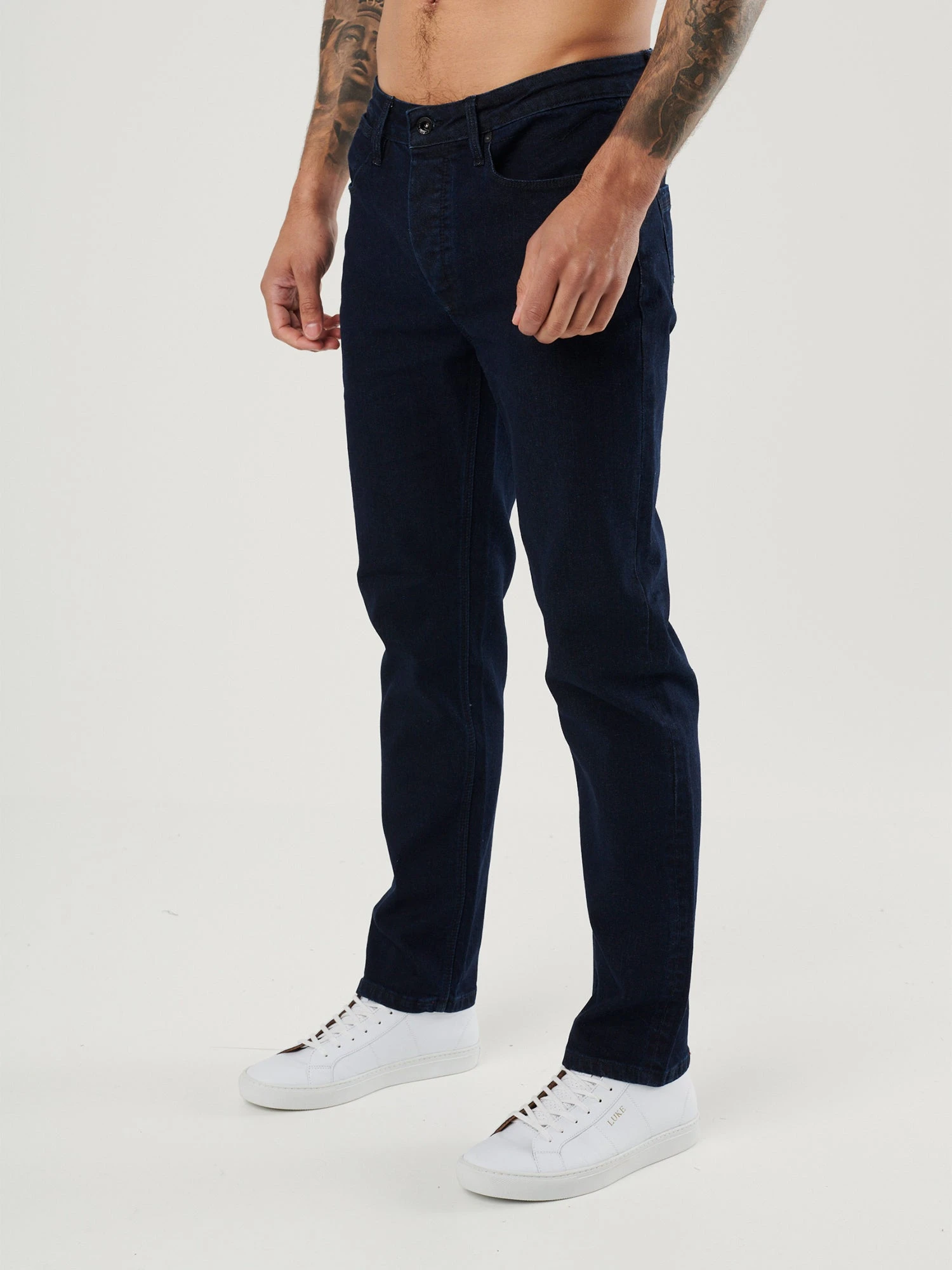 FREDDYS STRAIGHT LEG DARK BLUE RAW JEANS 4 FREDDYS STRAIGHT LEG DARK BLUE RAW JEANS - Image 2