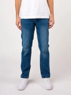 EDWARD REGULAR FIT MID BLUE WASH JEANS