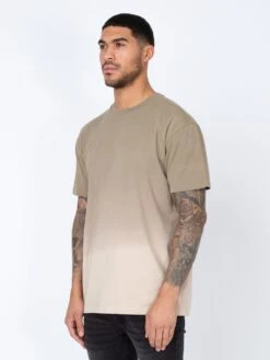 SOAKED DIP DYE RELAXED FIT T-SHIRT -Alpha Industries Shop M650112 HARDNUT STONE 2