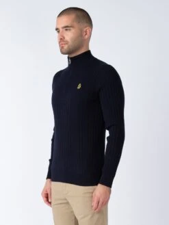 RIB TICKLER FUNNEL KNITTED JUMPER -Alpha Industries Shop M710651 DARKNAVY 2