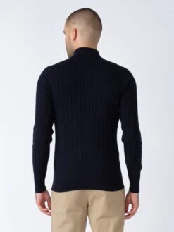RIB TICKLER FUNNEL KNITTED JUMPER -Alpha Industries Shop M710651 DARKNAVY 3
