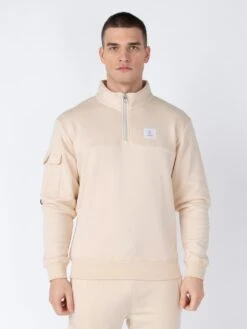 DAVAO ZIP NECK SWEAT -Alpha Industries Shop M750367 ECRU 1