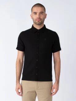 LARRY TEXTURED SLIM FIT SHIRT -Alpha Industries Shop M751401 BLACK 1
