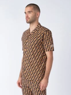 TRINIDAD OVERPRINT JERSEY CUBAN SHIRT -Alpha Industries Shop M760850 APRICOT 2